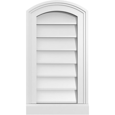 Ekena Millwork Arch Top Surface Mount PVC Gable Vent: Functional, w/ 2"W x 2"P Brickmould Sill Frame, 12"W x 22"H GVPAR12X2203SF